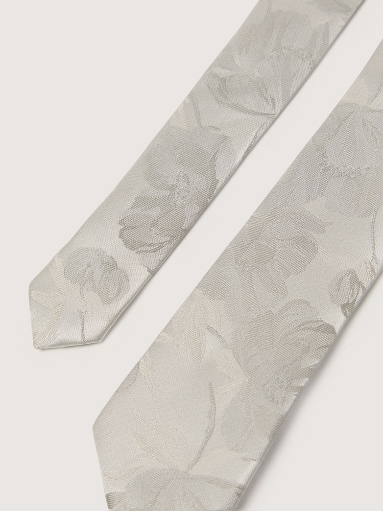 Antique Rogue Silver Summer Floral Tie - Image 4 of 4