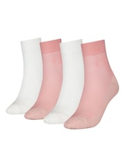Calvin Klein Pink Womens Ankle Socks 4 Pack - Image 1 of 2