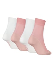 Calvin Klein Pink Womens Ankle Socks 4 Pack - Image 2 of 2