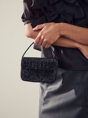 Black Mini Sparkle Embellished Bag - Image 1 of 11