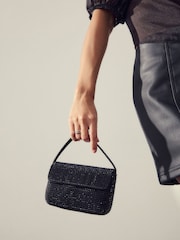 Black Mini Sparkle Embellished Bag - Image 5 of 11