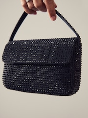 Black Mini Sparkle Embellished Bag - Image 6 of 11