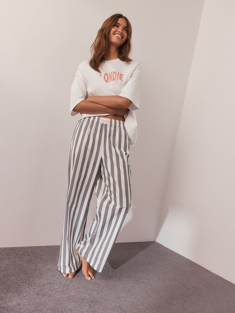 White/Blue Stripe Blondie Short Sleeve Pyjamas - Image 1 of 8 White/Blue Stripe Blondie Short Sleeve Pyjamas - Image 1 of 8