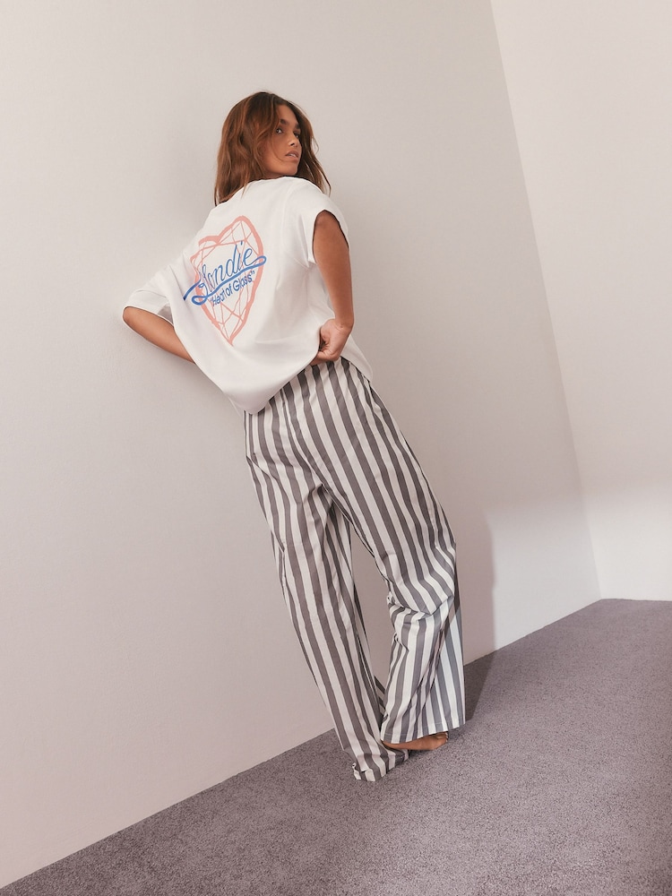 White/Blue Stripe Blondie Short Sleeve Pyjamas - Image 2 of 8 White/Blue Stripe Blondie Short Sleeve Pyjamas - Image 2 of 8