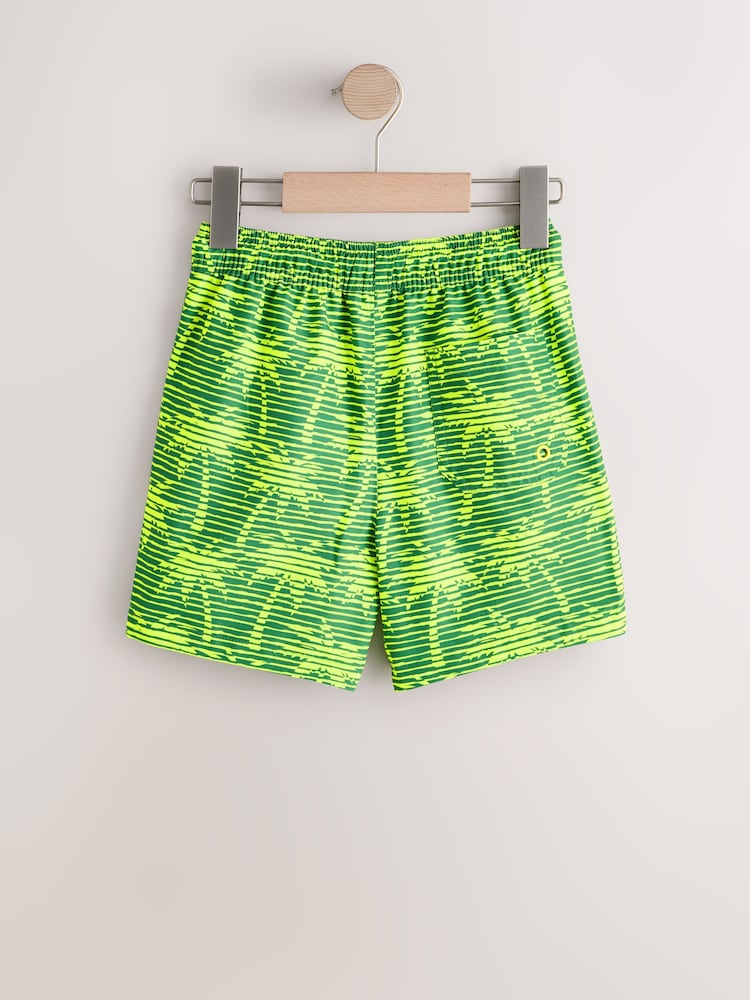 Yellow Palm Tree Printed Swim Shorts (3-16yrs) - Image 2 of 4 Yellow Palm Tree Printed Swim Shorts (3-16yrs) - Image 2 of 4