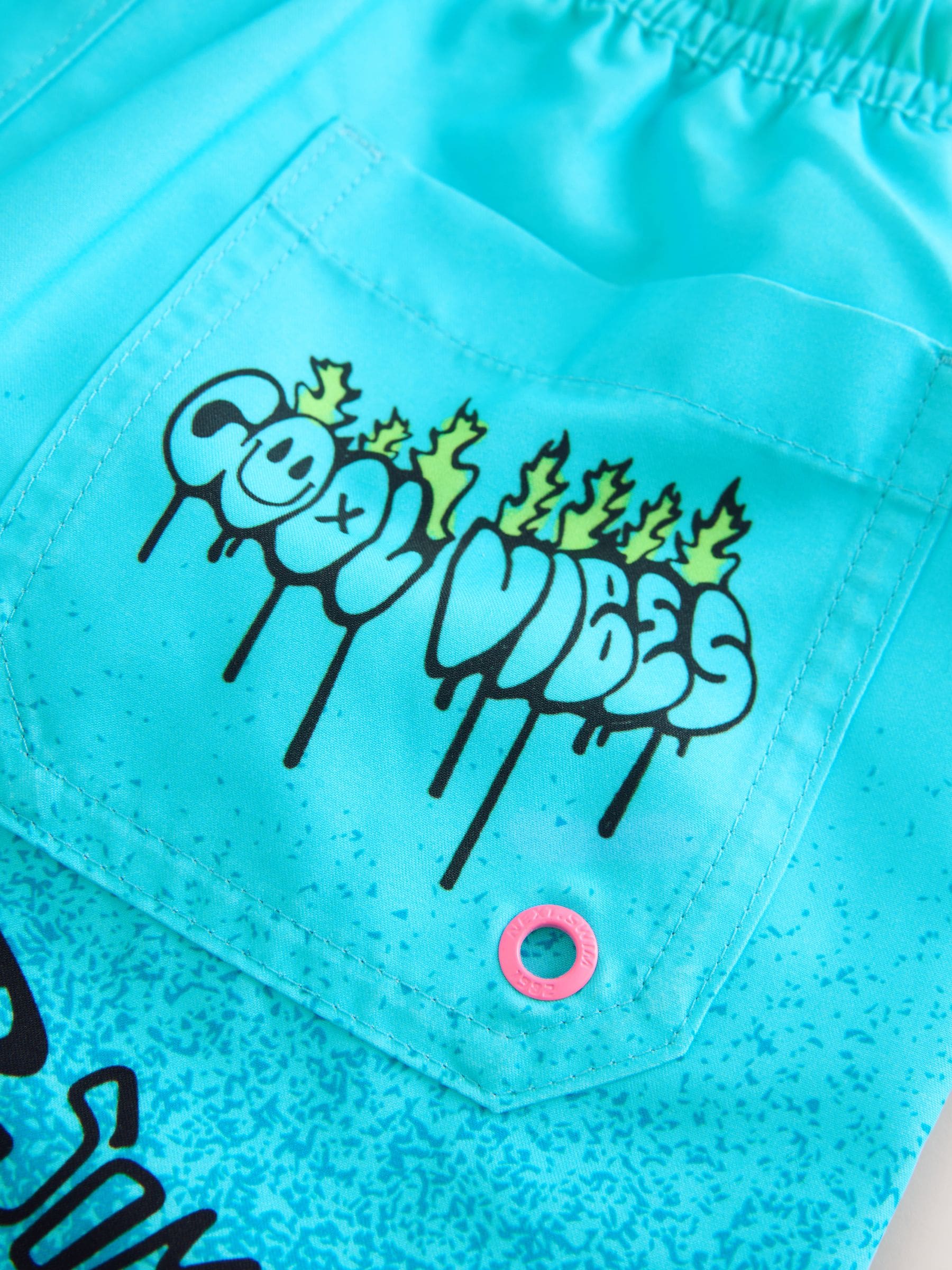 Buy Blue Graffiti Printed Swim Shorts (3-16yrs) from Next USA