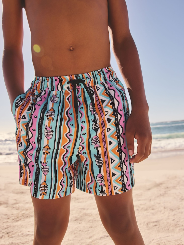Multicoloured Aztec Printed Swim Shorts (3-16yrs) - Image 1 of 8
