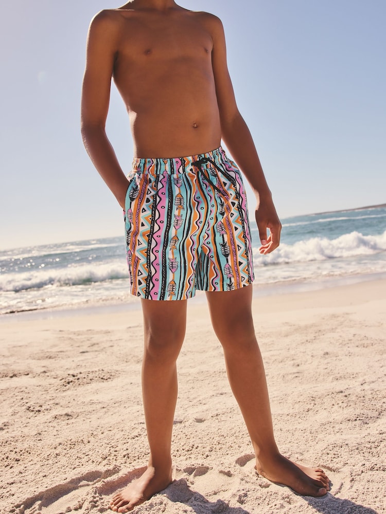 Multicoloured Aztec Printed Swim Shorts (3-16yrs) - Image 2 of 8