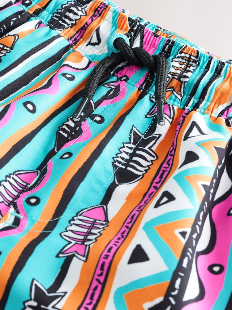 Multicoloured Aztec Printed Swim Shorts (3-16yrs) - Image 8 of 8