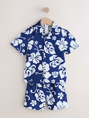 Navy Hawaiian Print - Swim Shorts and Shirt Set (3-16yrs) - Bild 5 von 8