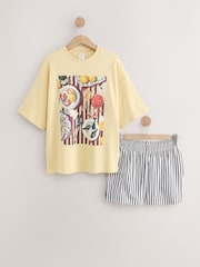 Yellow Stripe Short Set Pyjamas - Image 7 of 10