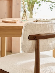 Set of 2 Smart Boucle Oyster Wrenley Dark Wood Leg Dining Chairs - Image 2 of 9