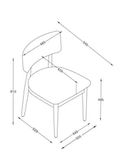 Set of 2 Smart Boucle Oyster Wrenley Dark Wood Leg Dining Chairs - Image 4 of 9