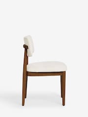 Set of 2 Smart Boucle Oyster Wrenley Dark Wood Leg Dining Chairs - Image 5 of 9