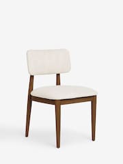 Set of 2 Smart Boucle Oyster Wrenley Dark Wood Leg Dining Chairs - Image 6 of 9