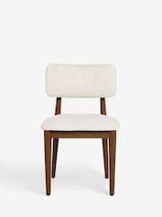 Set of 2 Smart Boucle Oyster Wrenley Dark Wood Leg Dining Chairs - Image 7 of 9