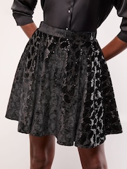 Lipsy Black Animal Mini Skater Skirt - Image 2 of 4
