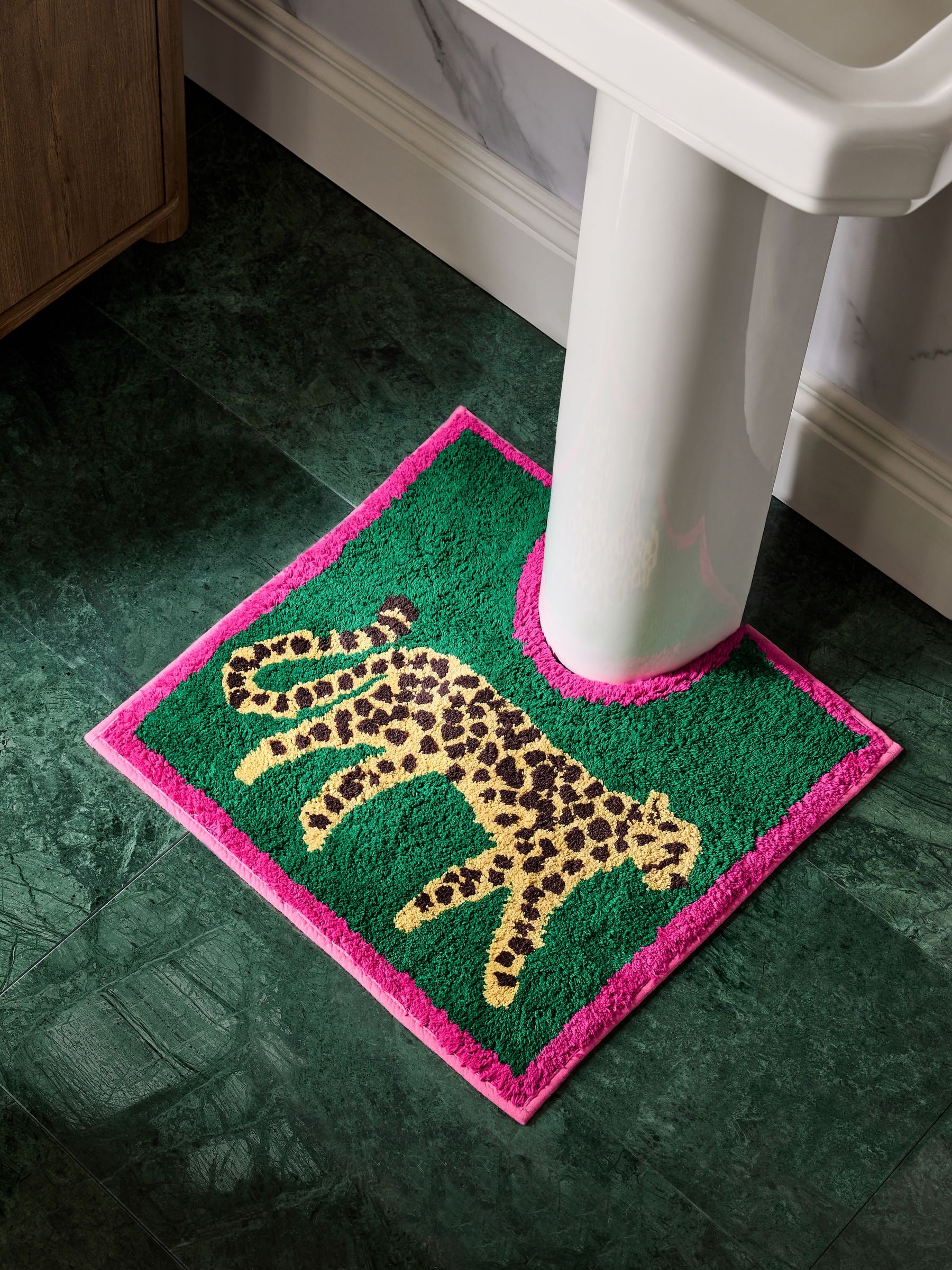 Buy Green Cheetah Animal Print Pedestal Mat from the Next UK
