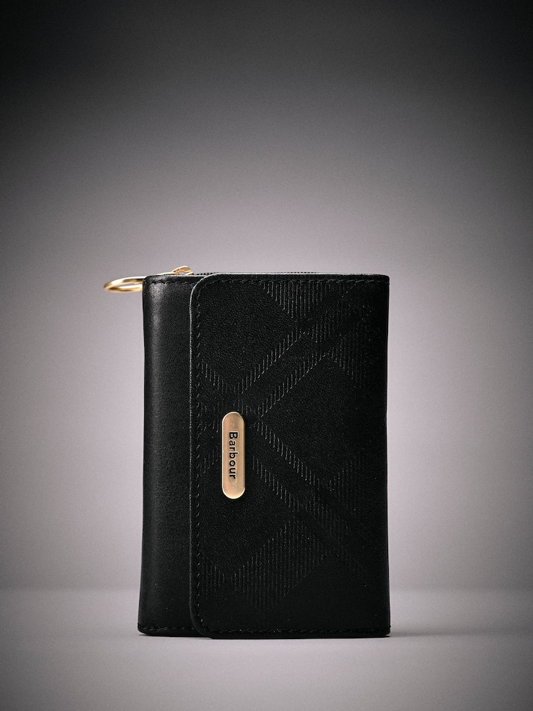 Barbour Black rosa deboss leather french purse - Image 1 of 3