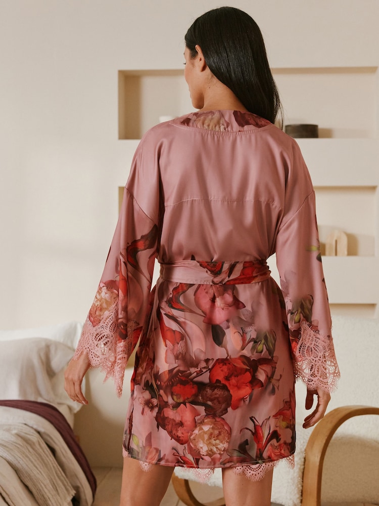 B by Ted Baker Pink Satin Robe - Image 2 of 10