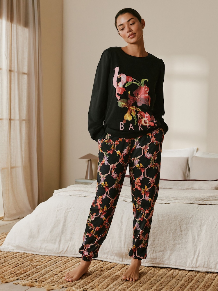 B by Ted Baker Black Floral Black Pyjamas - Obraz 1 z 5 B by Ted Baker Black Floral Black Pyjamas - Obraz 1 z 5