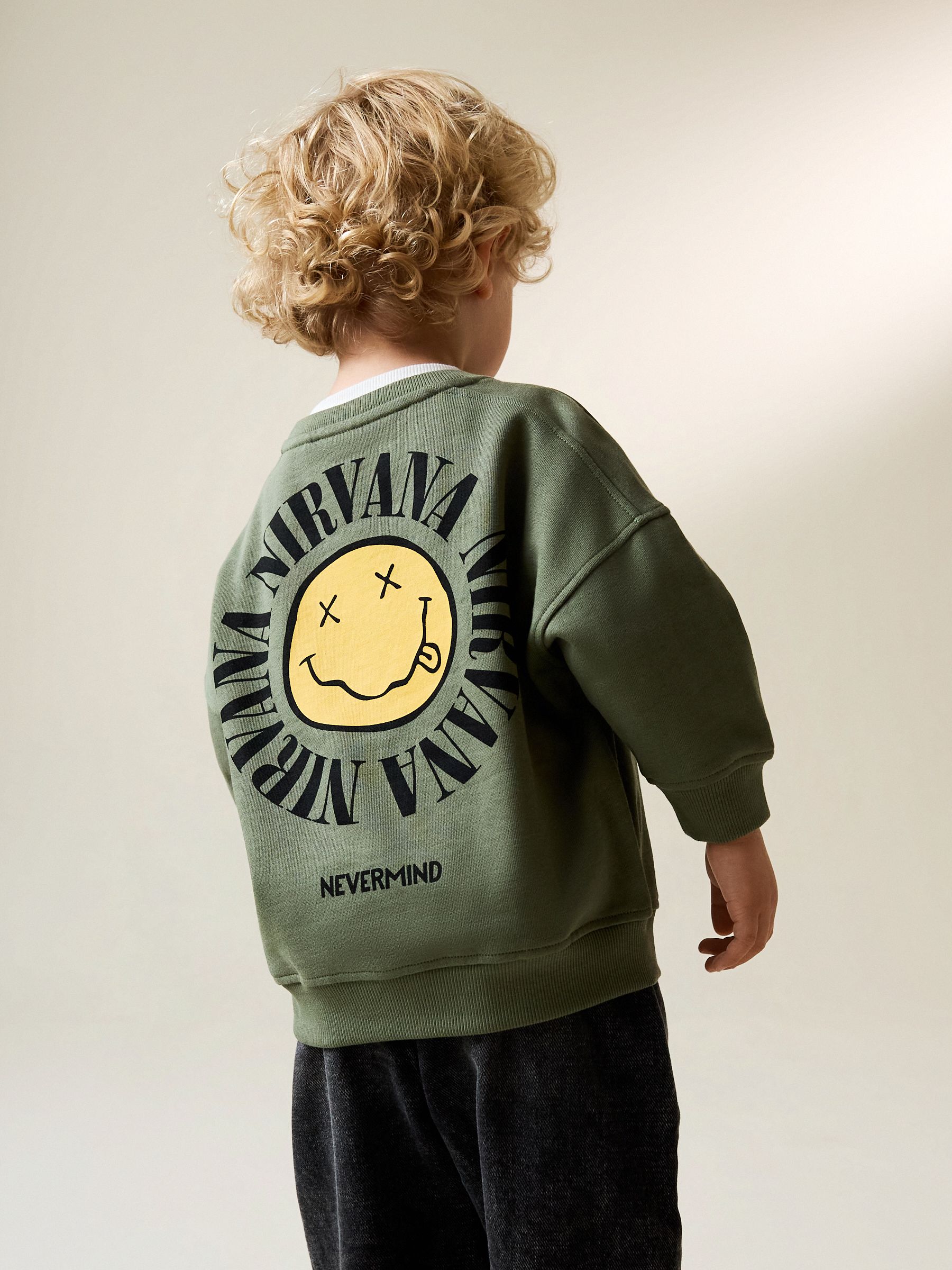 Buy Khaki Green Nirvana Printed Sweatshirt (3mths-8yrs) from Next USA