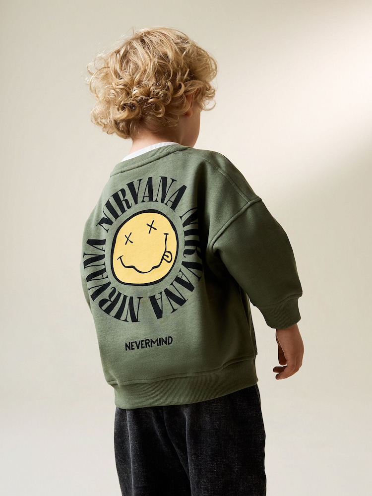 Khaki Green Nirvana Printed Sweatshirt (3mths-8yrs) - Image 1 of 4