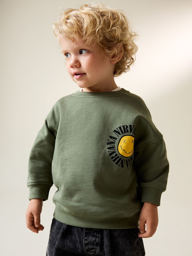 Khaki Green Nirvana Printed Sweatshirt (3mths-8yrs) - Image 2 of 4
