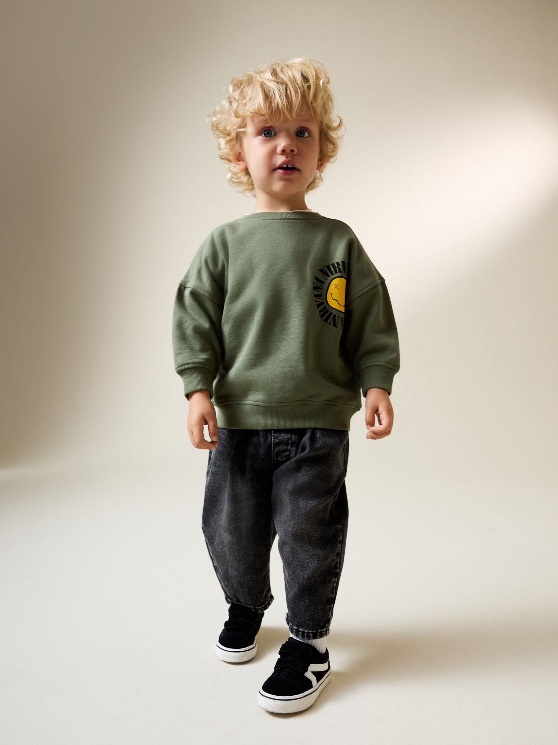 Buy Khaki Green Nirvana Printed Sweatshirt (3mths-8yrs) from Next USA
