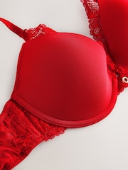 Lipsy Red Plunge Padded Underwired Plunge Bra - Image 6 of 7