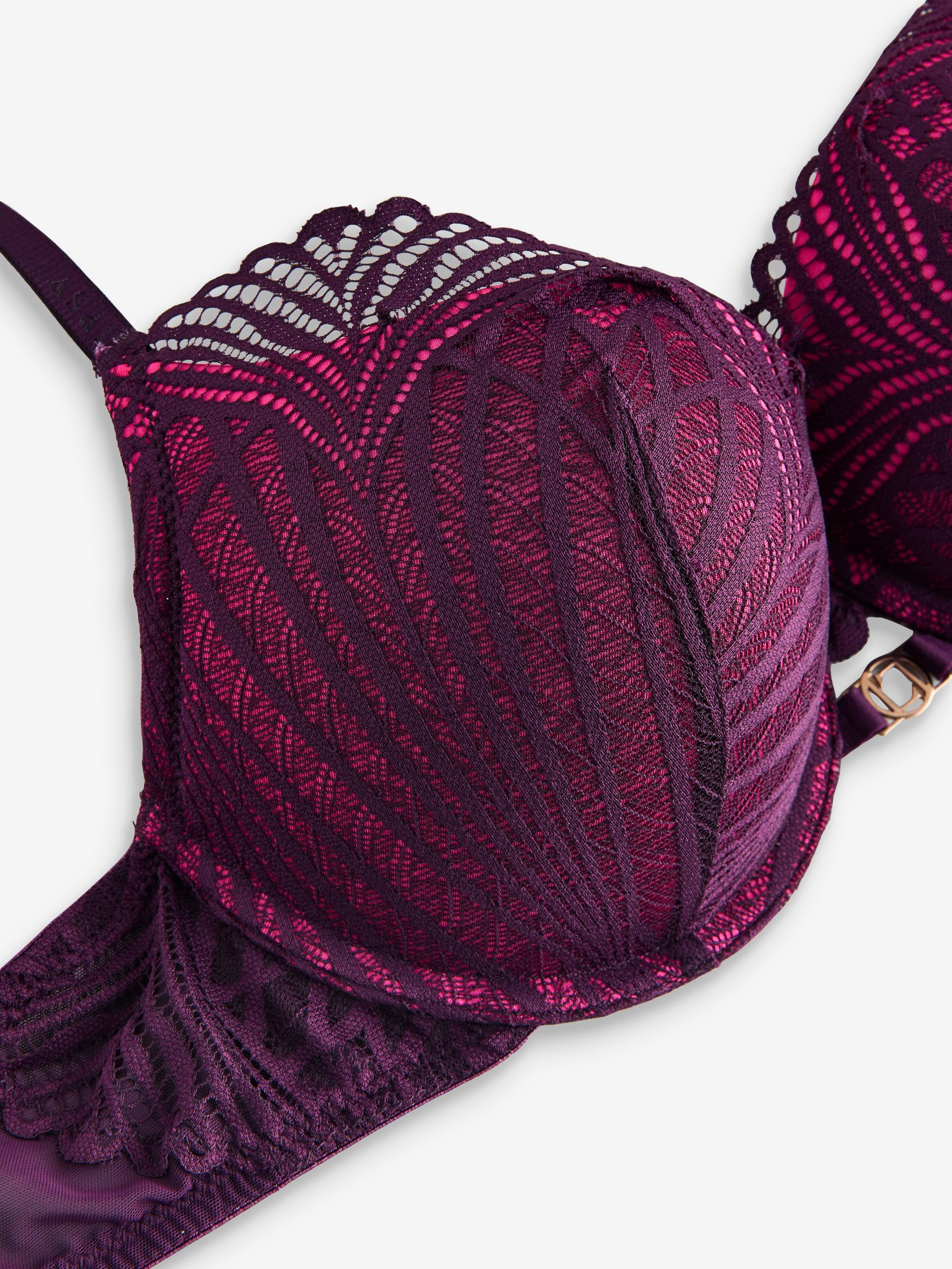 Buy Lipsy Pink/Purple Geo Lace Triple Boost Bra from Next USA