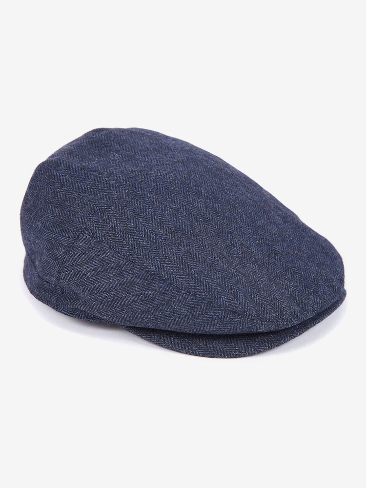 Barbour® Navy Barlow Flat Cap - Image 1 of 4