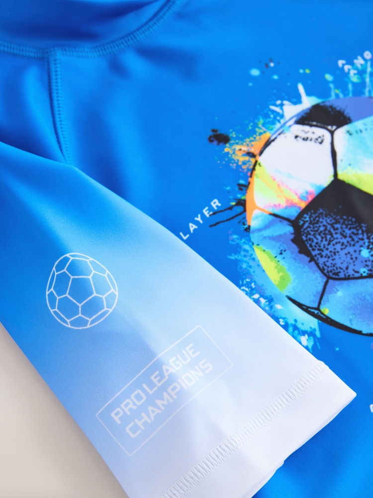 Cobalt Blue Football Short Sleeve Rash Vest (1.5-16yrs) - Image 7 of 7 Cobalt Blue Football Short Sleeve Rash Vest (1.5-16yrs) - Image 7 of 7