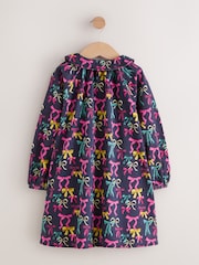 Navy Bow Print Print Shirt Dress (3mths-8yrs) - Image 2 of 4