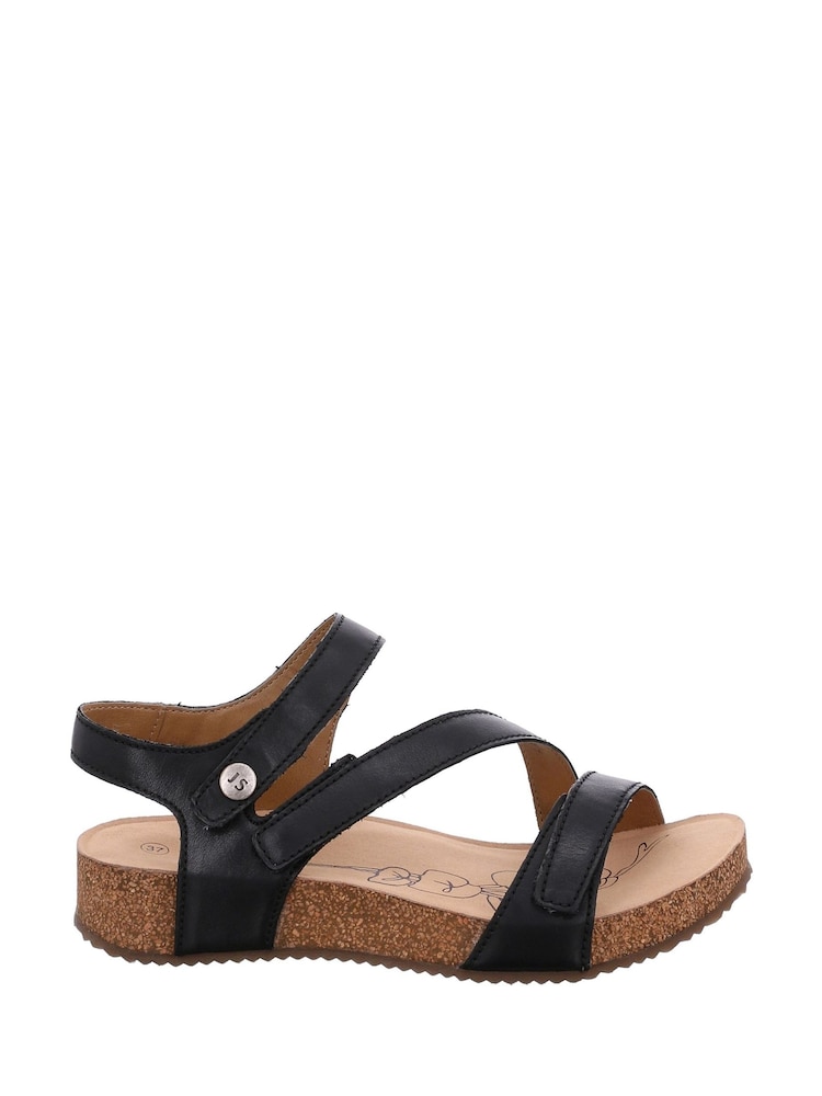 Josef Seibel Tonga 25 Triple Strap Black Sandals - Image 1 of 3