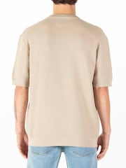 Luke 1977 Relax Fit Cream Ford Knitted T-Shirt - Image 2 of 6