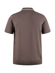 Luke 1977 Sebaco Knitted 100% Cotton Brown Polo Shirt - Image 5 of 6
