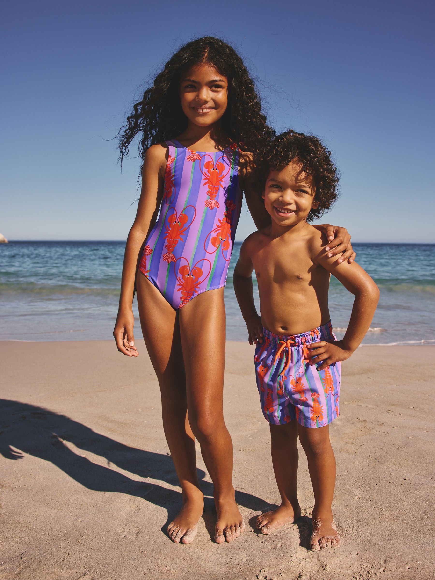 Buy Pink/Lilac Printed Swim Shorts (3mths-7yrs) from Next USA