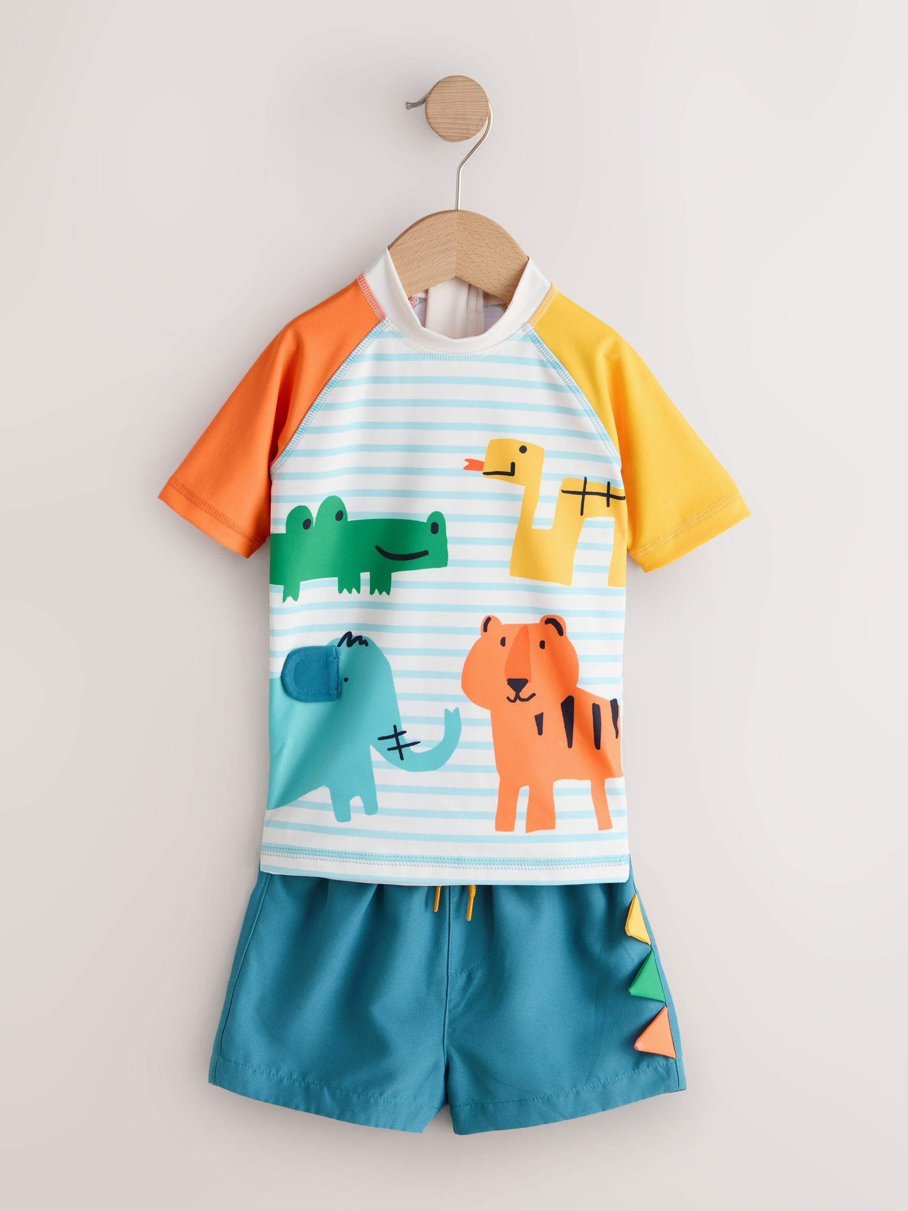 Buy White/Red/Yellow Short Sleeve Sunsafe Rash Vest and Swim