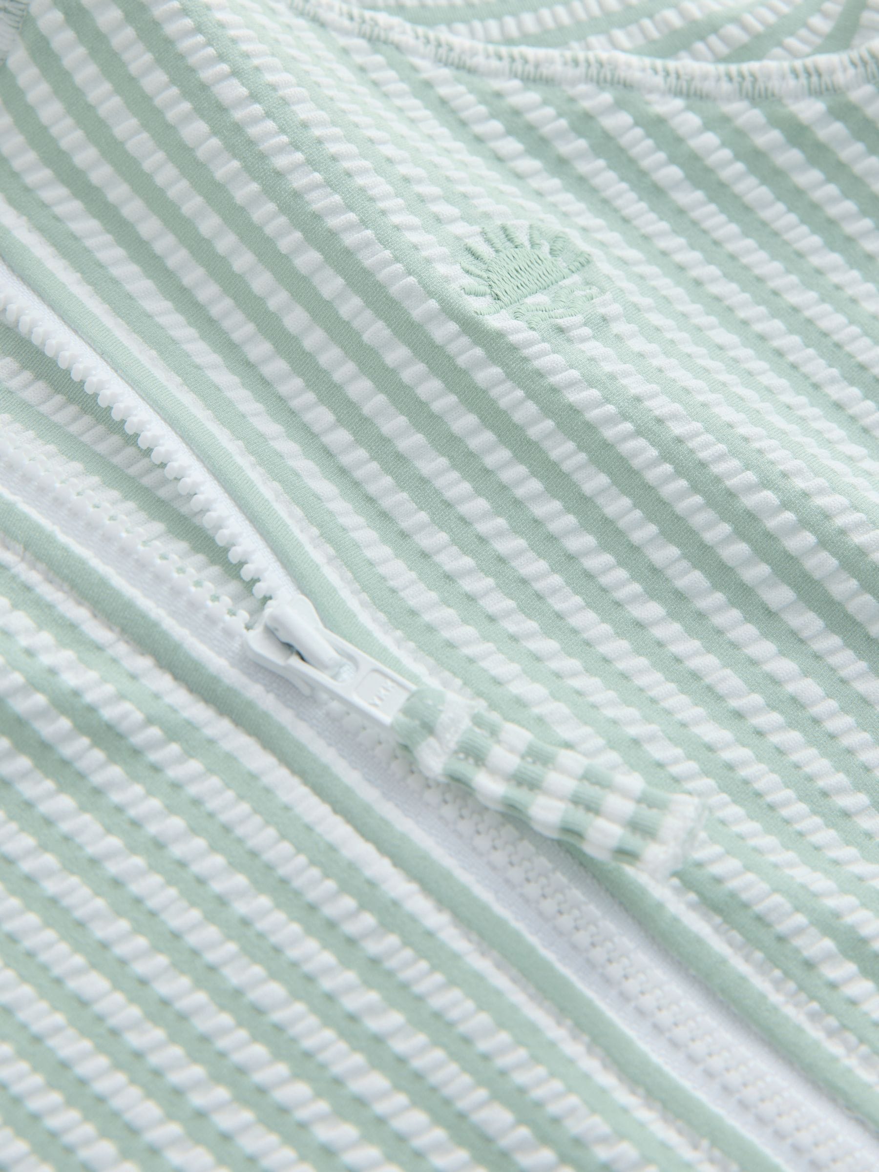 Buy Mint Green Striped Sunsafe Swimsuit and Hat Set (3mths-7yrs