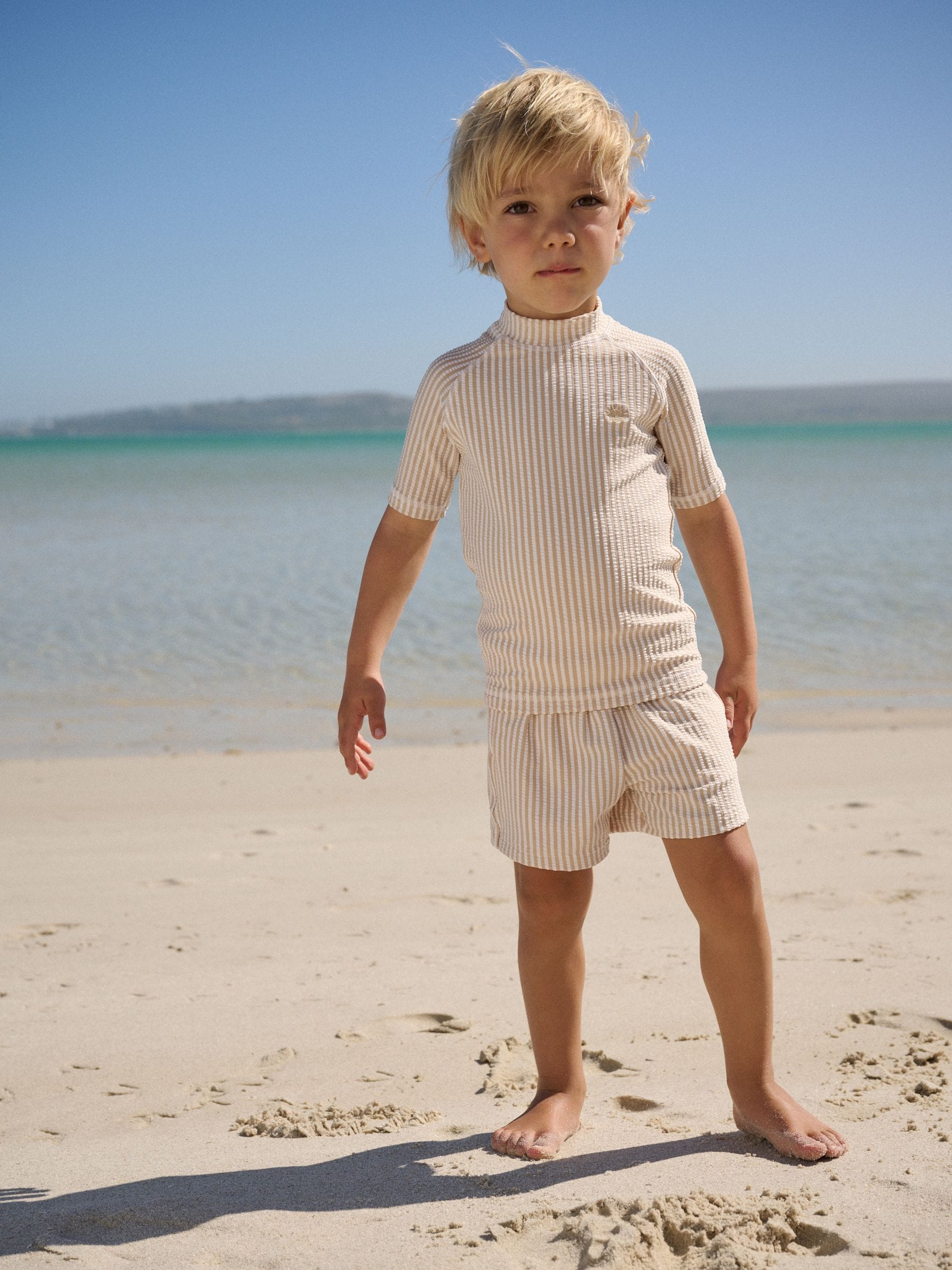 RASHwetsuitsロンスプ Buy Neutral Textured Rash Vest and Swim Shorts Set (3mths-7yrs