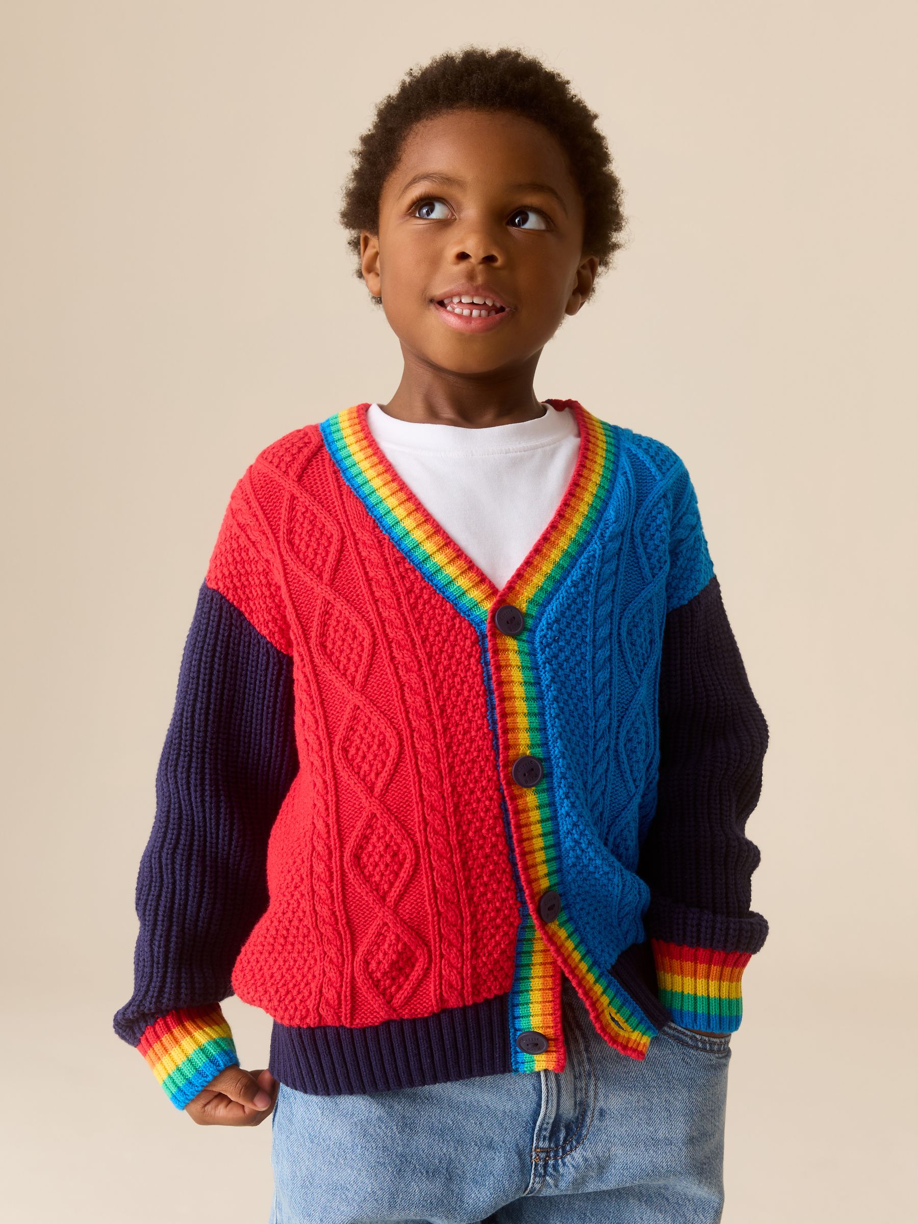 Buy Little Bird by Jools Oliver Bright Colourblock Knitted V-Neck