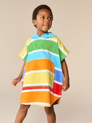 Little Bird by Jools Oliver Bright Stripes Cotton Towelling Hooded Poncho - Image 1 of 9