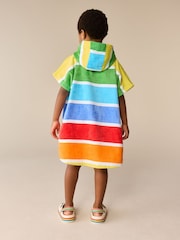 Little Bird by Jools Oliver Bright Stripes Cotton Towelling Hooded Poncho - Image 4 of 9