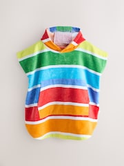 Little Bird by Jools Oliver Bright Stripes Cotton Towelling Hooded Poncho - Image 5 of 9