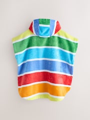 Little Bird by Jools Oliver Bright Stripes Cotton Towelling Hooded Poncho - Image 6 of 9