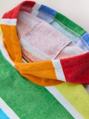 Little Bird by Jools Oliver Bright Stripes Cotton Towelling Hooded Poncho - Image 7 of 9