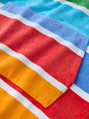 Little Bird by Jools Oliver Bright Stripes Cotton Towelling Hooded Poncho - Image 8 of 9