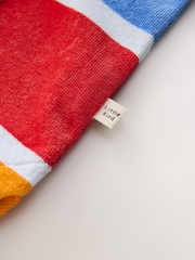 Little Bird by Jools Oliver Bright Stripes Cotton Towelling Hooded Poncho - Image 9 of 9