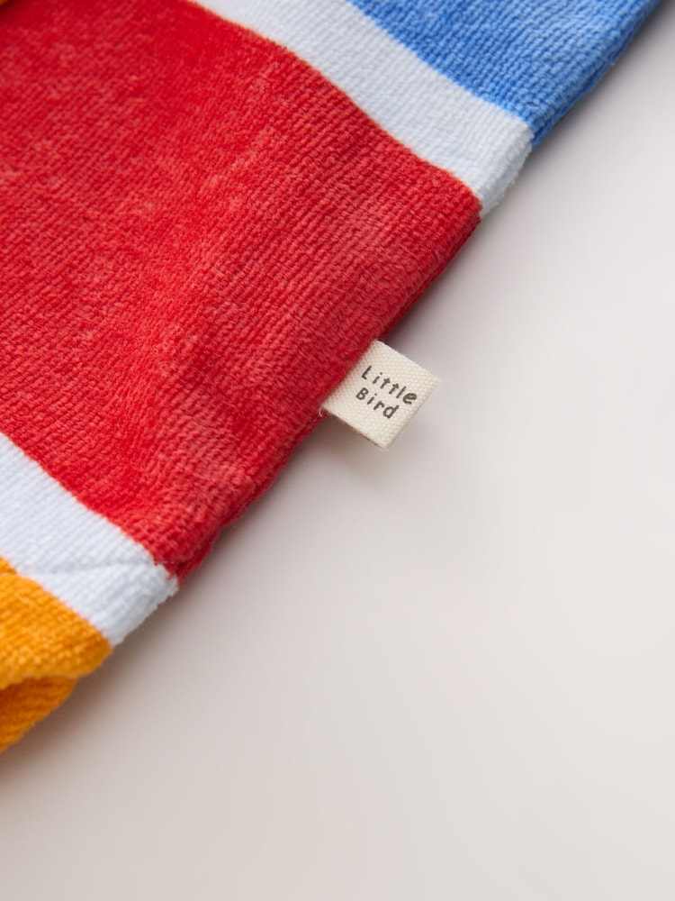 Little Bird by Jools Oliver Bright Stripes Cotton Towelling Hooded Poncho - Image 9 of 9